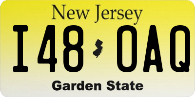 NJ license plate I48OAQ
