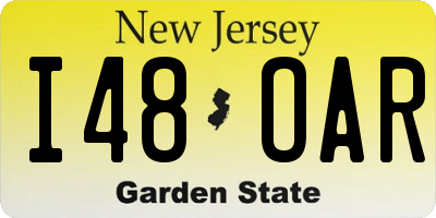 NJ license plate I48OAR