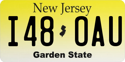 NJ license plate I48OAU