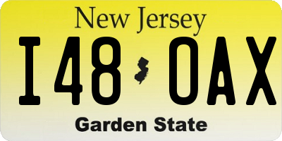 NJ license plate I48OAX