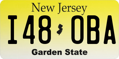 NJ license plate I48OBA