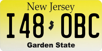 NJ license plate I48OBC