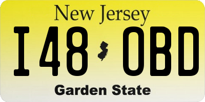 NJ license plate I48OBD