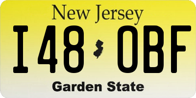 NJ license plate I48OBF