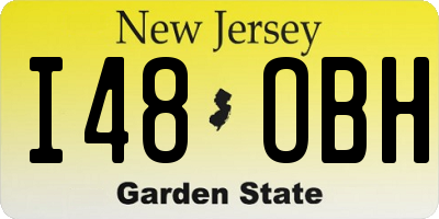 NJ license plate I48OBH