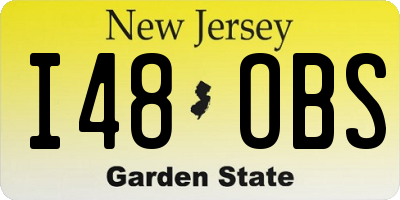 NJ license plate I48OBS