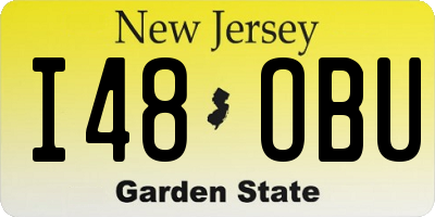NJ license plate I48OBU