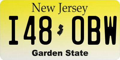 NJ license plate I48OBW