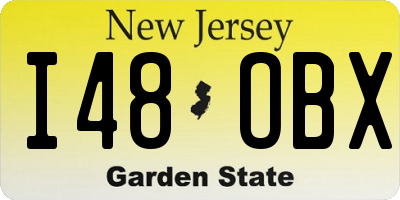 NJ license plate I48OBX