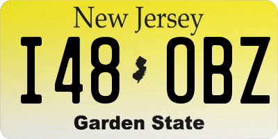 NJ license plate I48OBZ