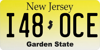NJ license plate I48OCE