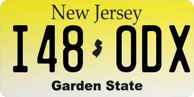 NJ license plate I48ODX