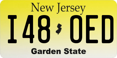 NJ license plate I48OED