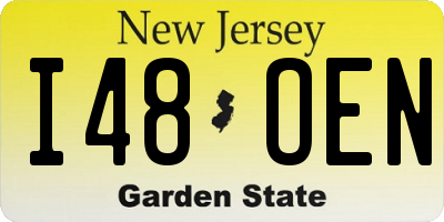 NJ license plate I48OEN
