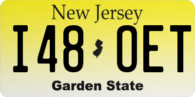 NJ license plate I48OET