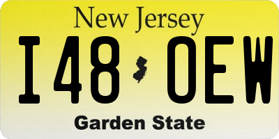 NJ license plate I48OEW