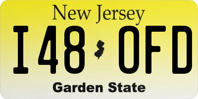 NJ license plate I48OFD