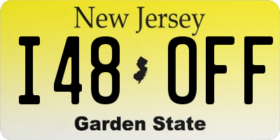 NJ license plate I48OFF