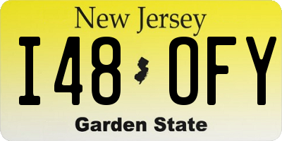 NJ license plate I48OFY