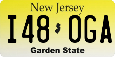NJ license plate I48OGA