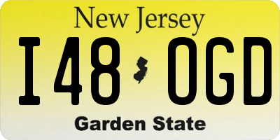 NJ license plate I48OGD