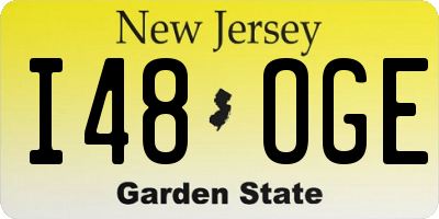 NJ license plate I48OGE