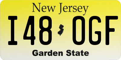 NJ license plate I48OGF