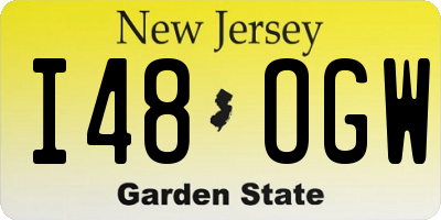 NJ license plate I48OGW