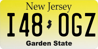 NJ license plate I48OGZ