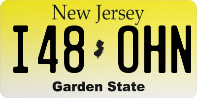 NJ license plate I48OHN
