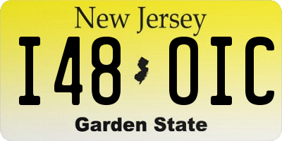 NJ license plate I48OIC