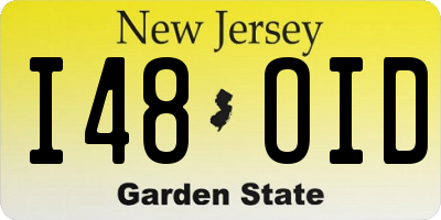 NJ license plate I48OID
