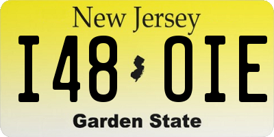NJ license plate I48OIE