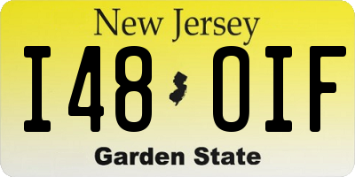 NJ license plate I48OIF