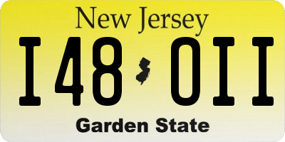 NJ license plate I48OII