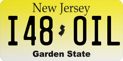 NJ license plate I48OIL