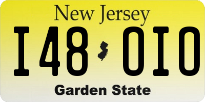 NJ license plate I48OIO