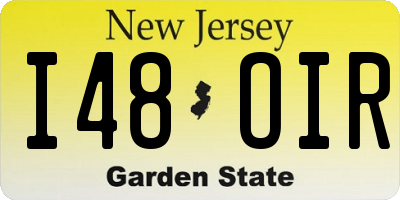 NJ license plate I48OIR