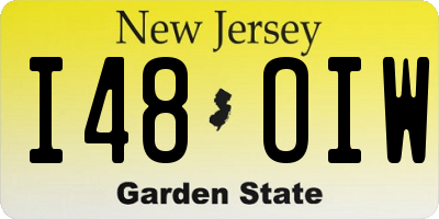 NJ license plate I48OIW