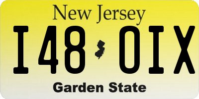 NJ license plate I48OIX