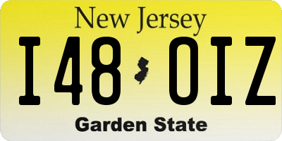NJ license plate I48OIZ