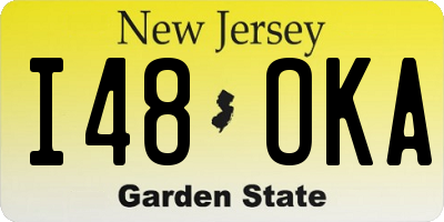 NJ license plate I48OKA