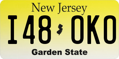 NJ license plate I48OKO
