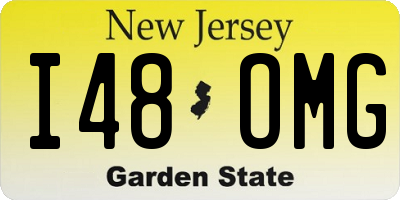 NJ license plate I48OMG
