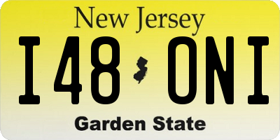 NJ license plate I48ONI