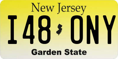 NJ license plate I48ONY