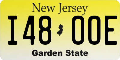 NJ license plate I48OOE