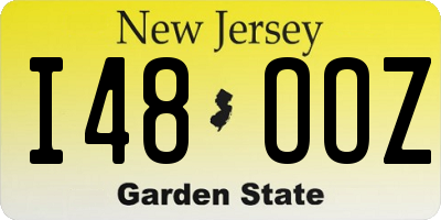NJ license plate I48OOZ