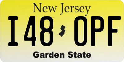 NJ license plate I48OPF