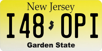 NJ license plate I48OPI